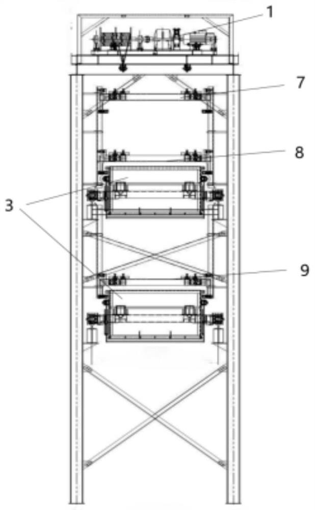 Uninterrupted circulating type concrete automatic transporting, lifting and distributing system and method