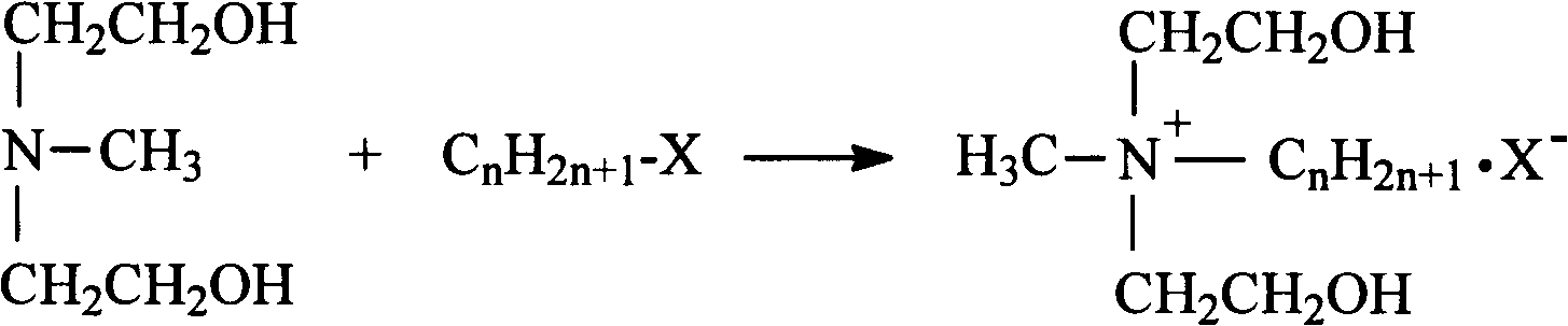 Synthetic process of double-long-chain diester quaternary ammonium salt