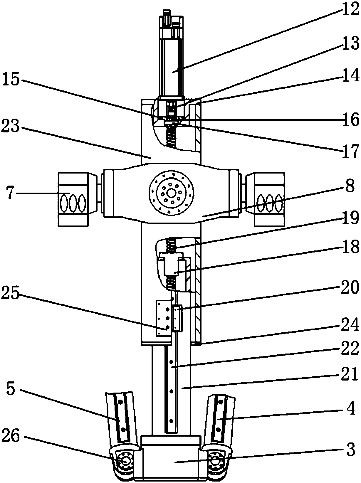 Few-joint over-constrained five-freedom-degree parallel serial robot