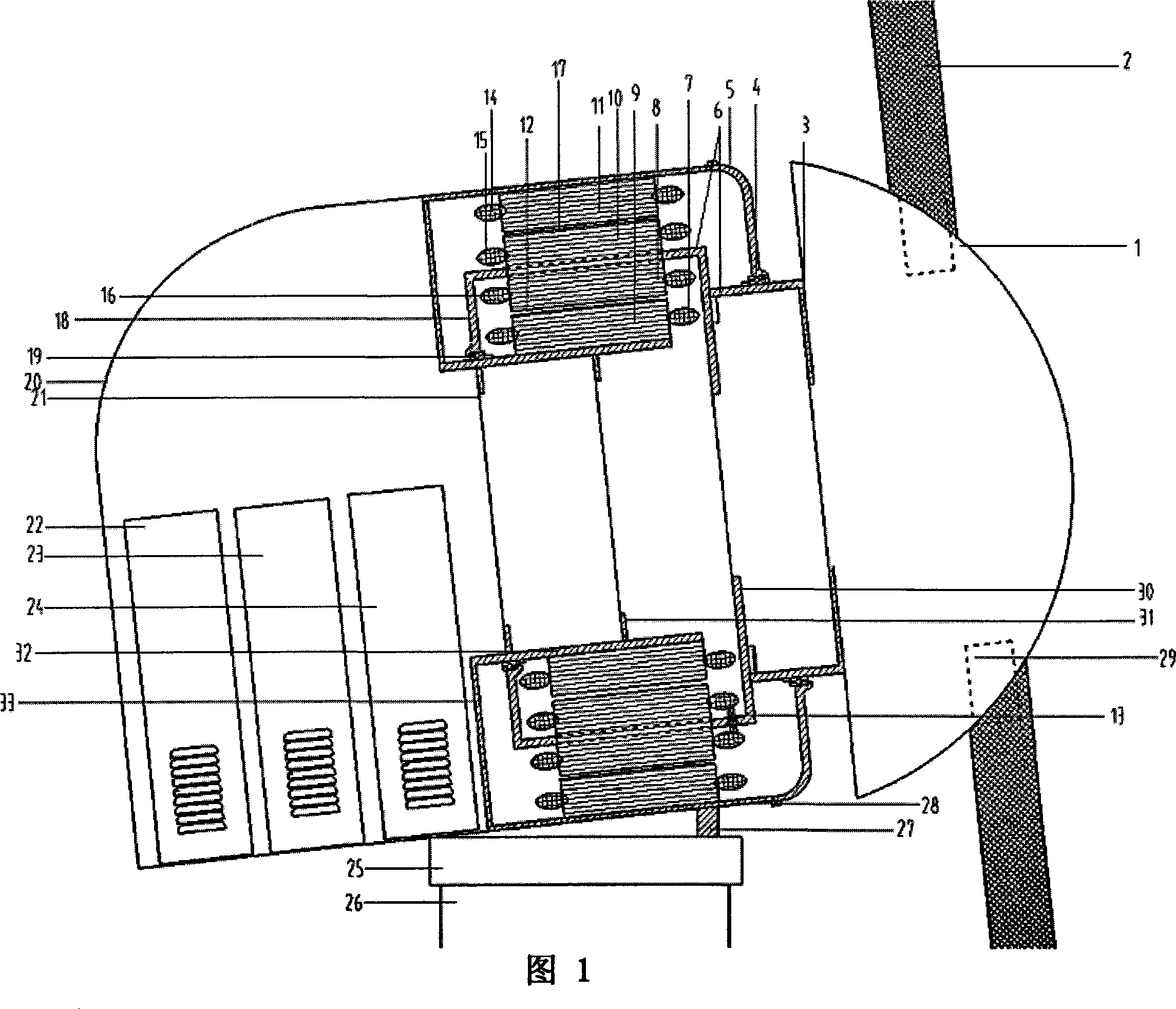 Winding type overlapped rotor brushless double feed generator and its control device