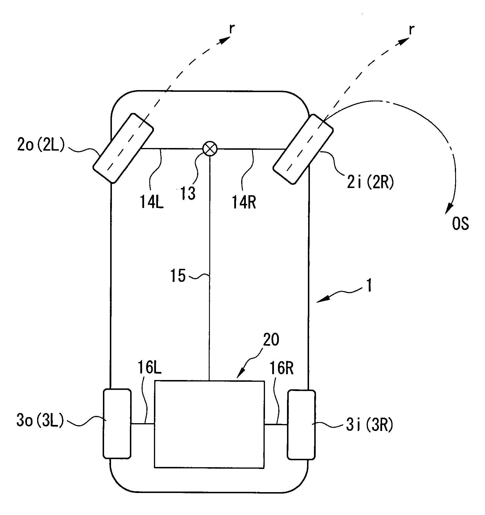 Lateral acceleration sensor breakdown detection device