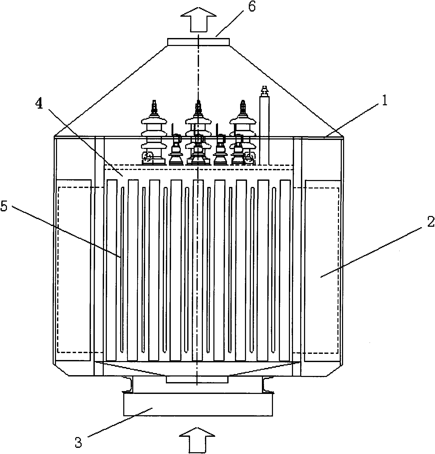 Air-cooling heat dissipation guide device for corrugated tank of transformer