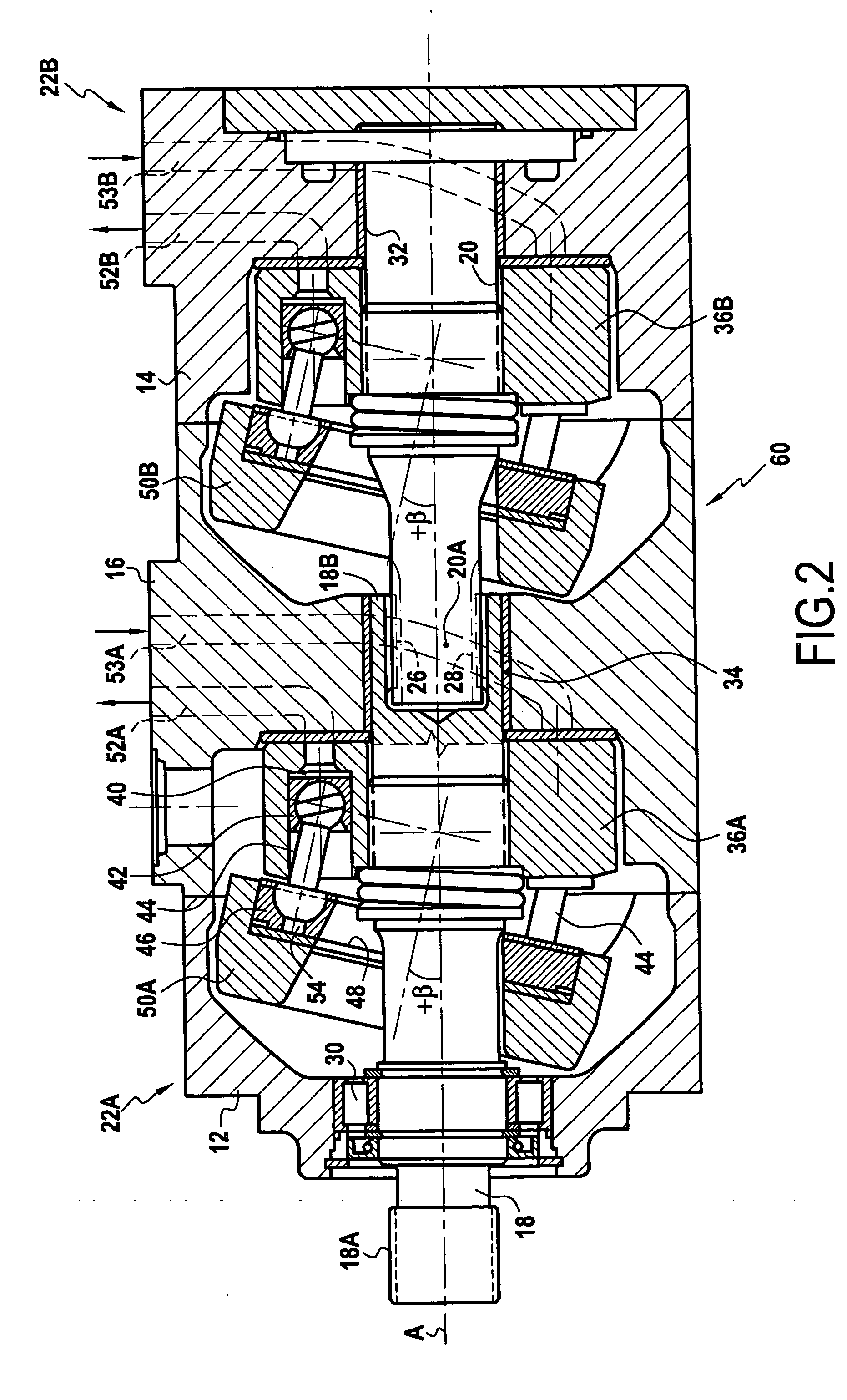 Tandem axial piston pump unit