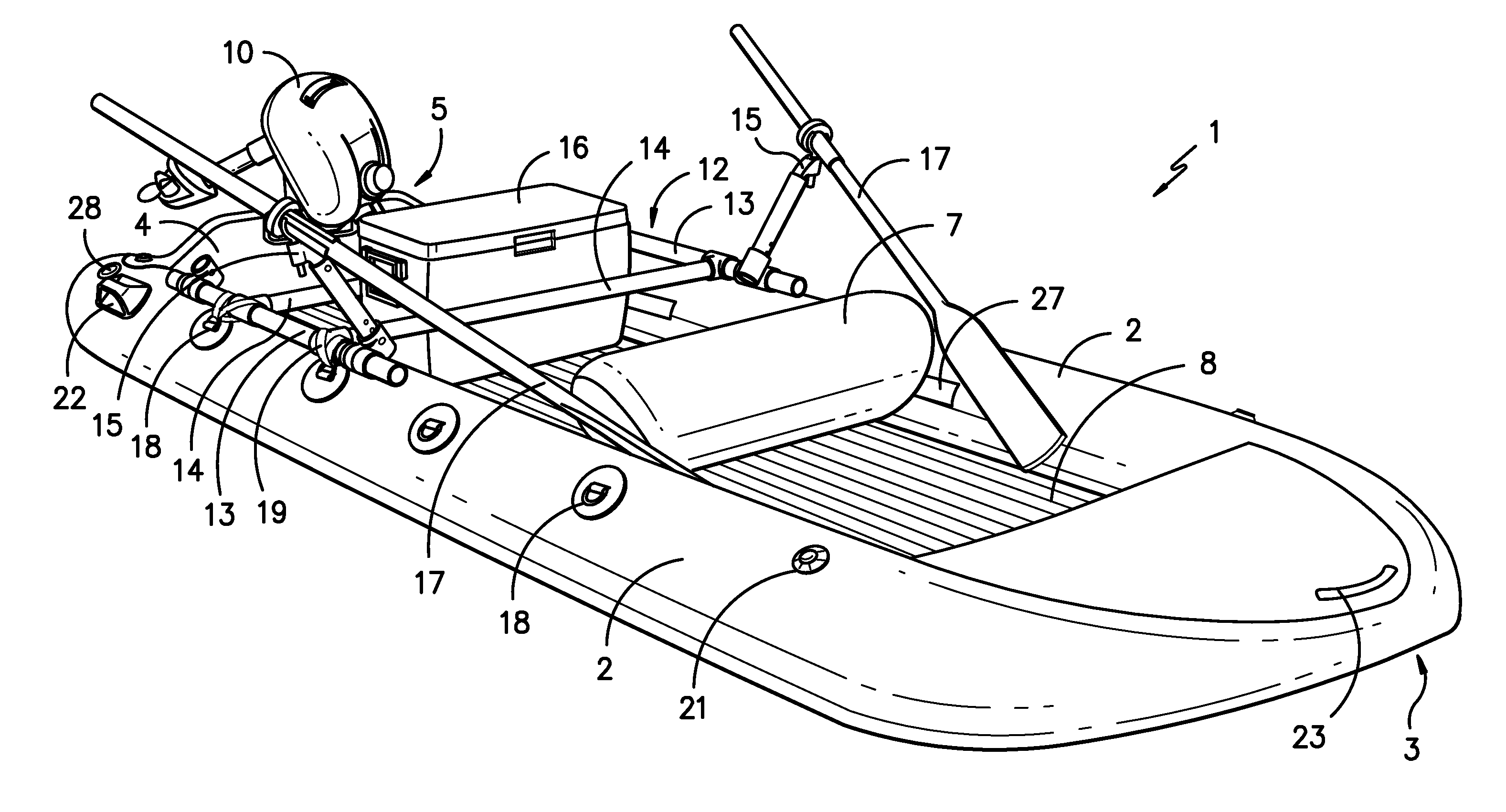 Convertible inflatable boat with stand up paddleboard