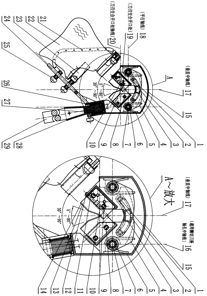 Automatic high-branch fruit chopping, pulling, cutting and harvesting tool with flat axis and special-shaped chopping cutter holder with horizontal central axis