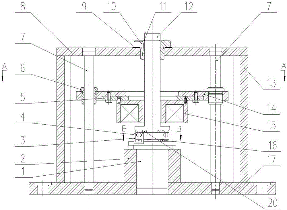 Calibration device for simulating friction moment of spaceflight bearing under zero gravity