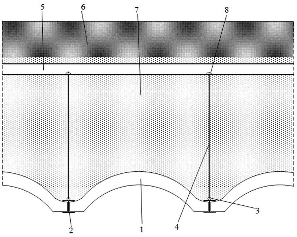 Fabricated steel-concrete arch plate retaining wall