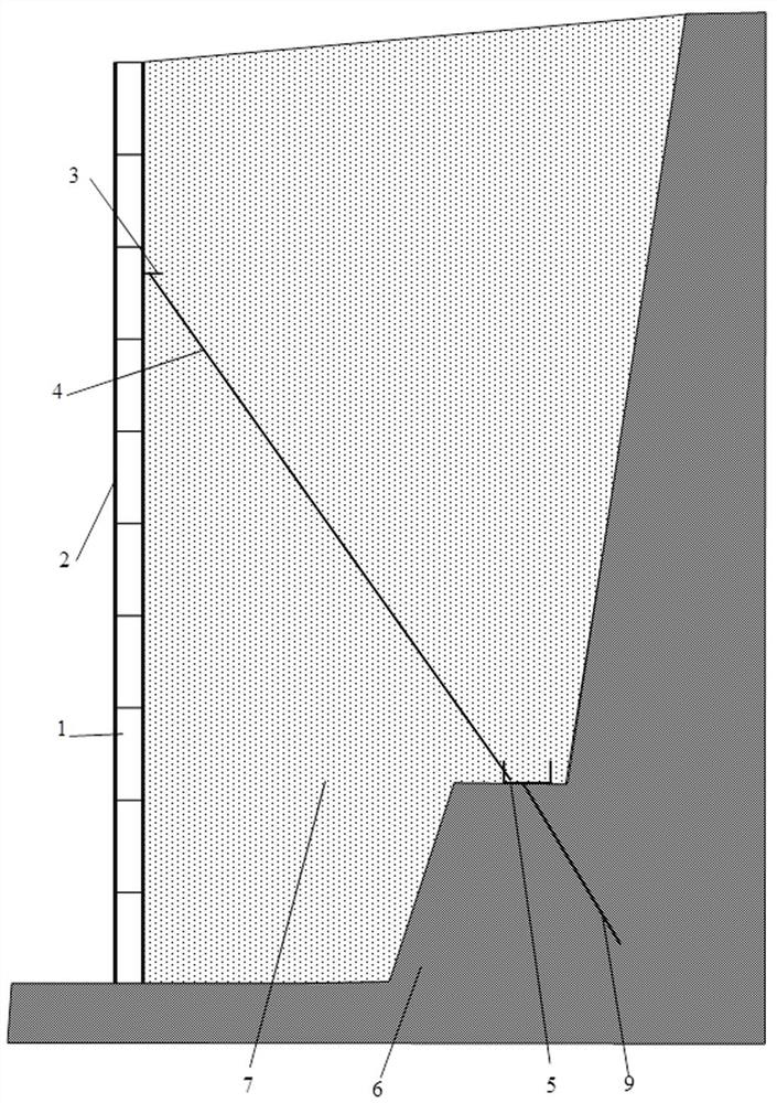 Fabricated steel-concrete arch plate retaining wall