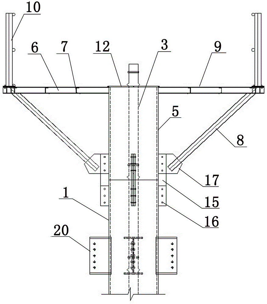 Pouring method of concrete pouring device for ultra-high steel pipe concrete column by conduit method