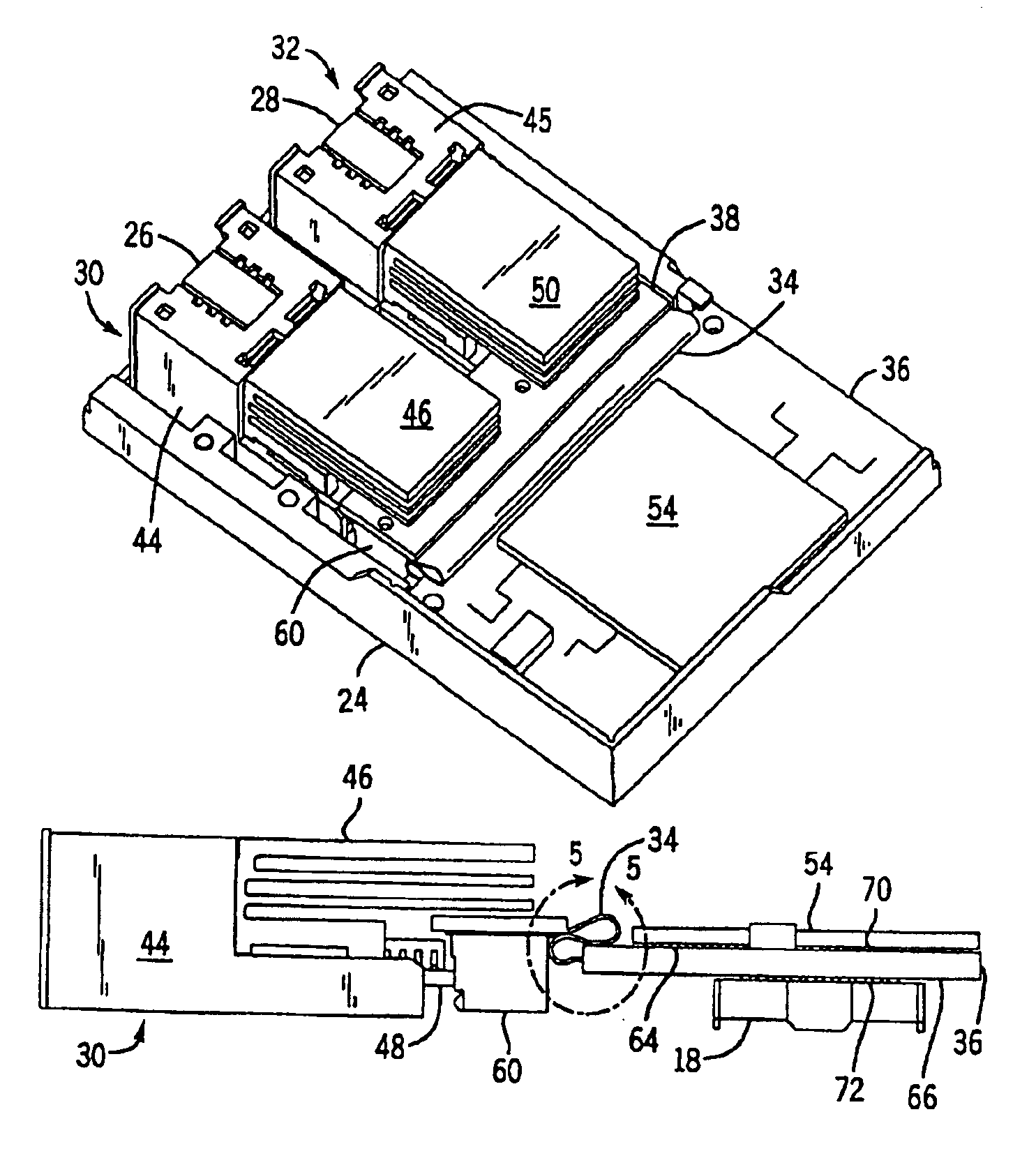 Circuit board construction for use in small form factor fiber optic communication system transponders