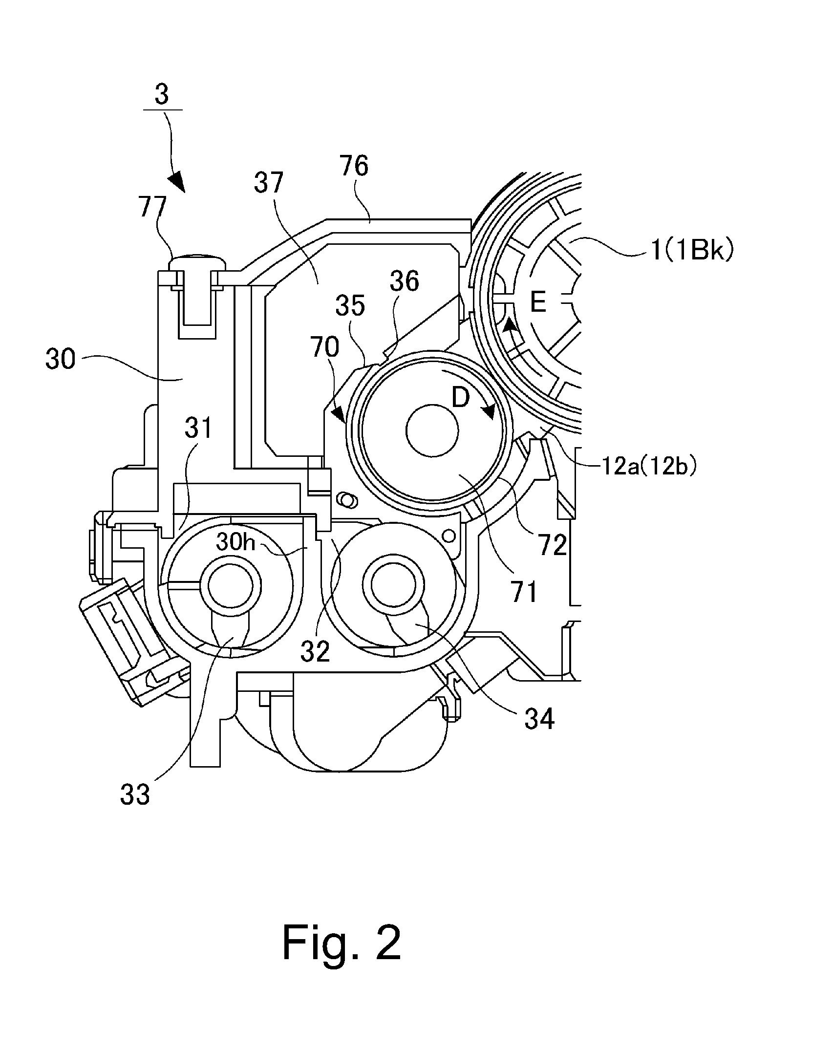 Regulating member and developing device