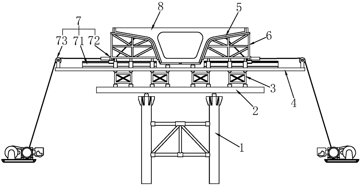 Cast-in-place beam formwork tooling and construction method for dismantling cast-in-place beam formwork