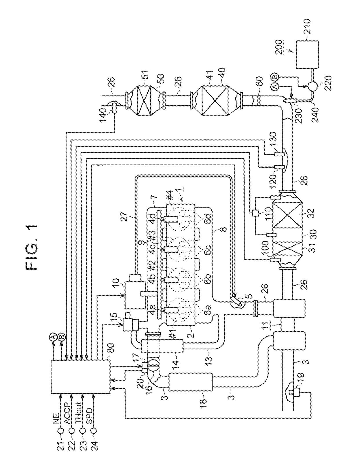 Exhaust gas control apparatus for internal combustion engine