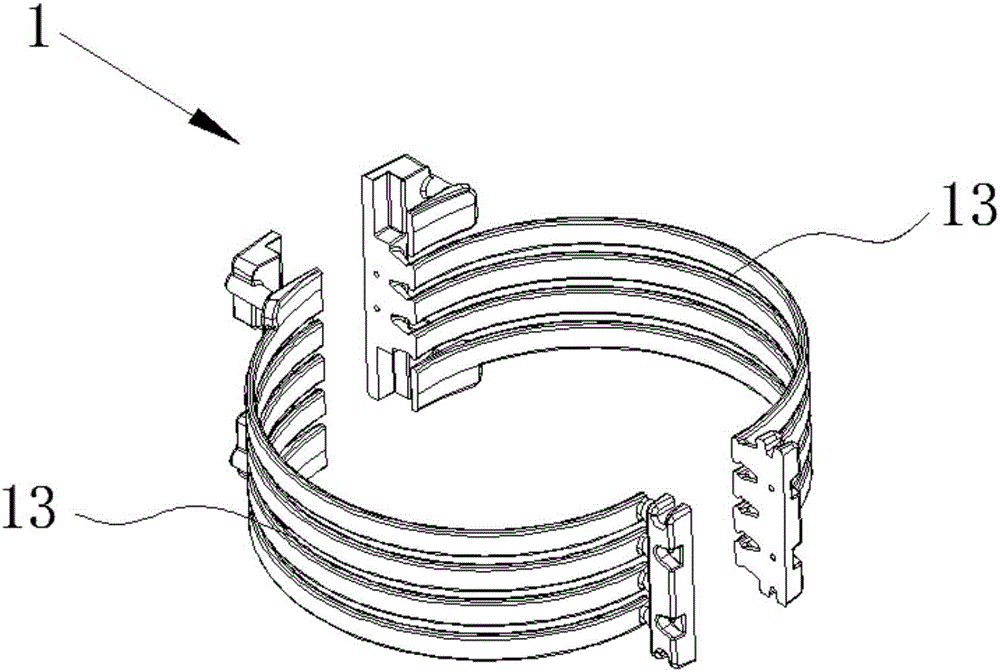 Manufacturing process and structure for sand core mold of spiral water channel of new energy water-cooled motor enclosure