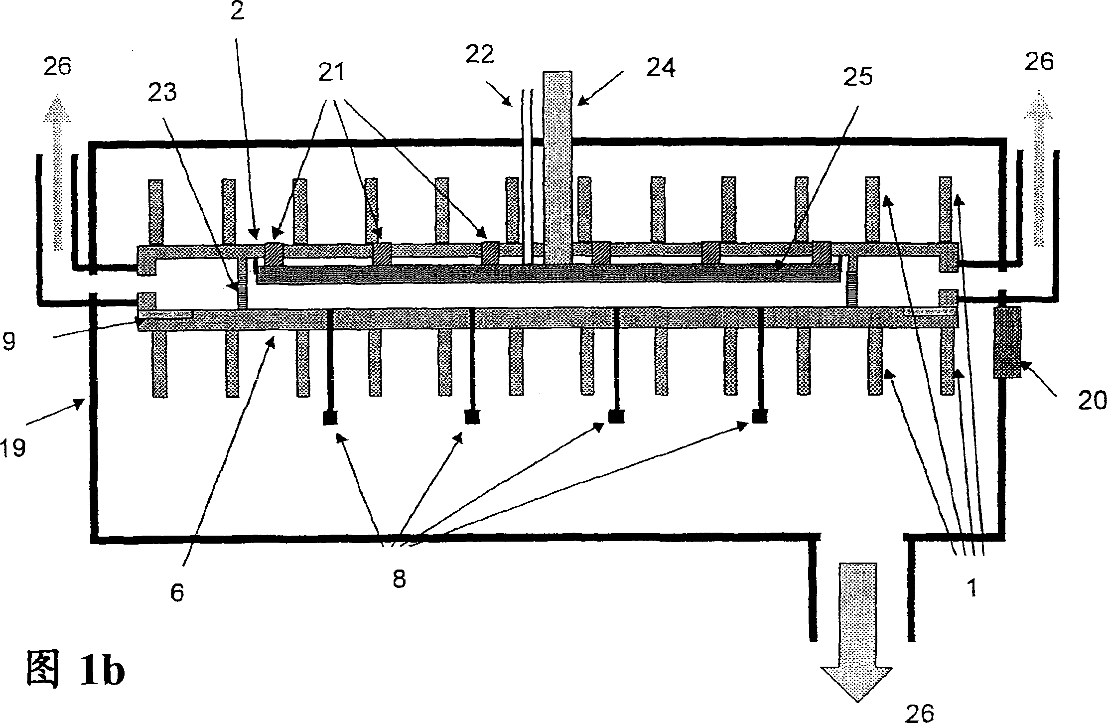 Vacuum processing chamber for very large area substrates