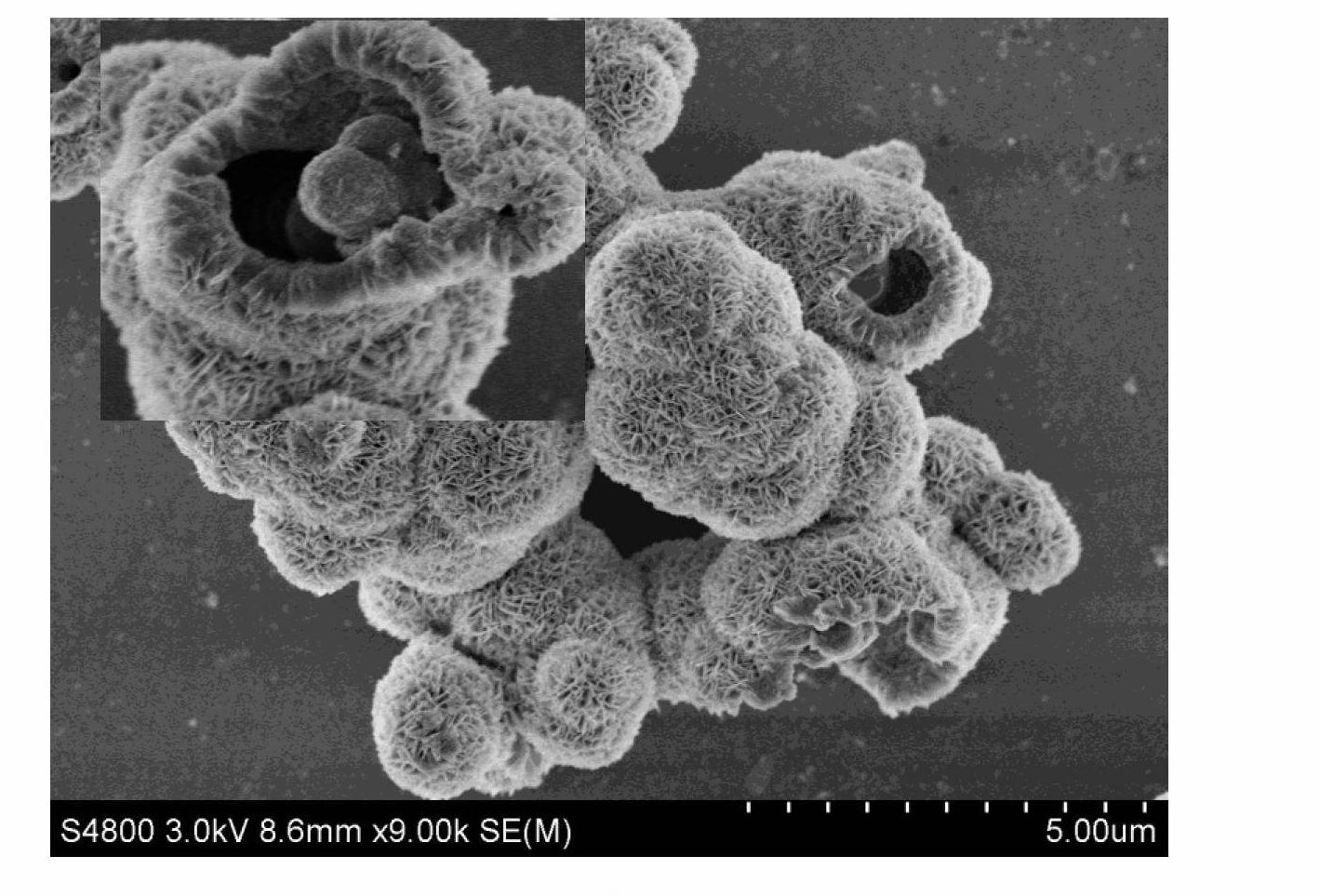 Core-shell TiO2-BiOCl heterojunction photocatalyst with large specific surface area and preparation method thereof