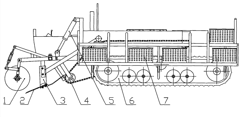 Small crawler type tuber combine harvester