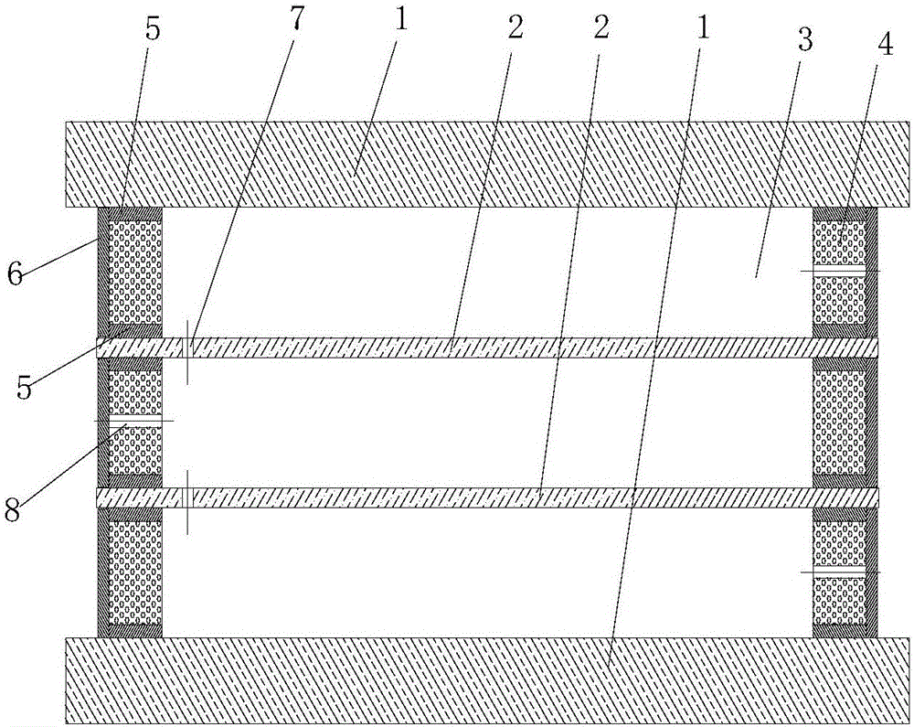 Production process of two-glass three-cavity hot mirror film hollow glass