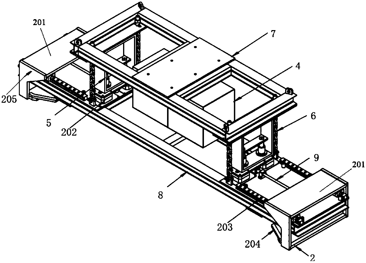 Top-lifting charging and replacing system for pure electric heavy-duty vehicles