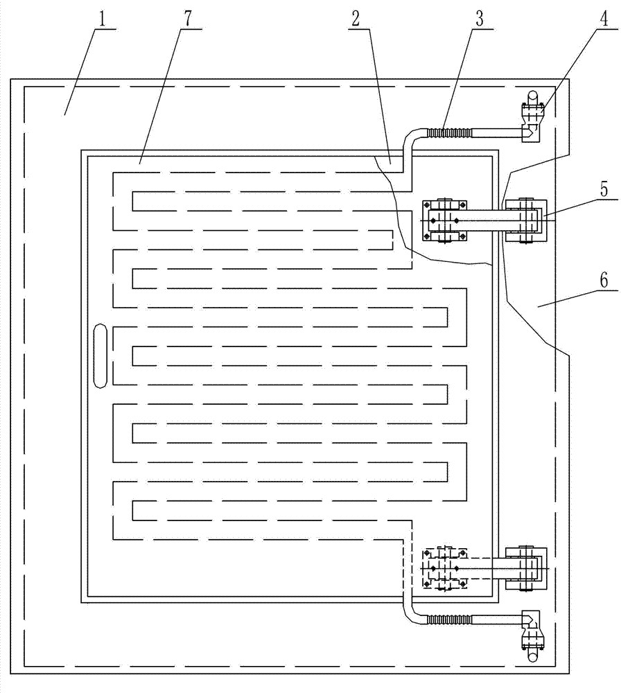 Hollow hinge of box door