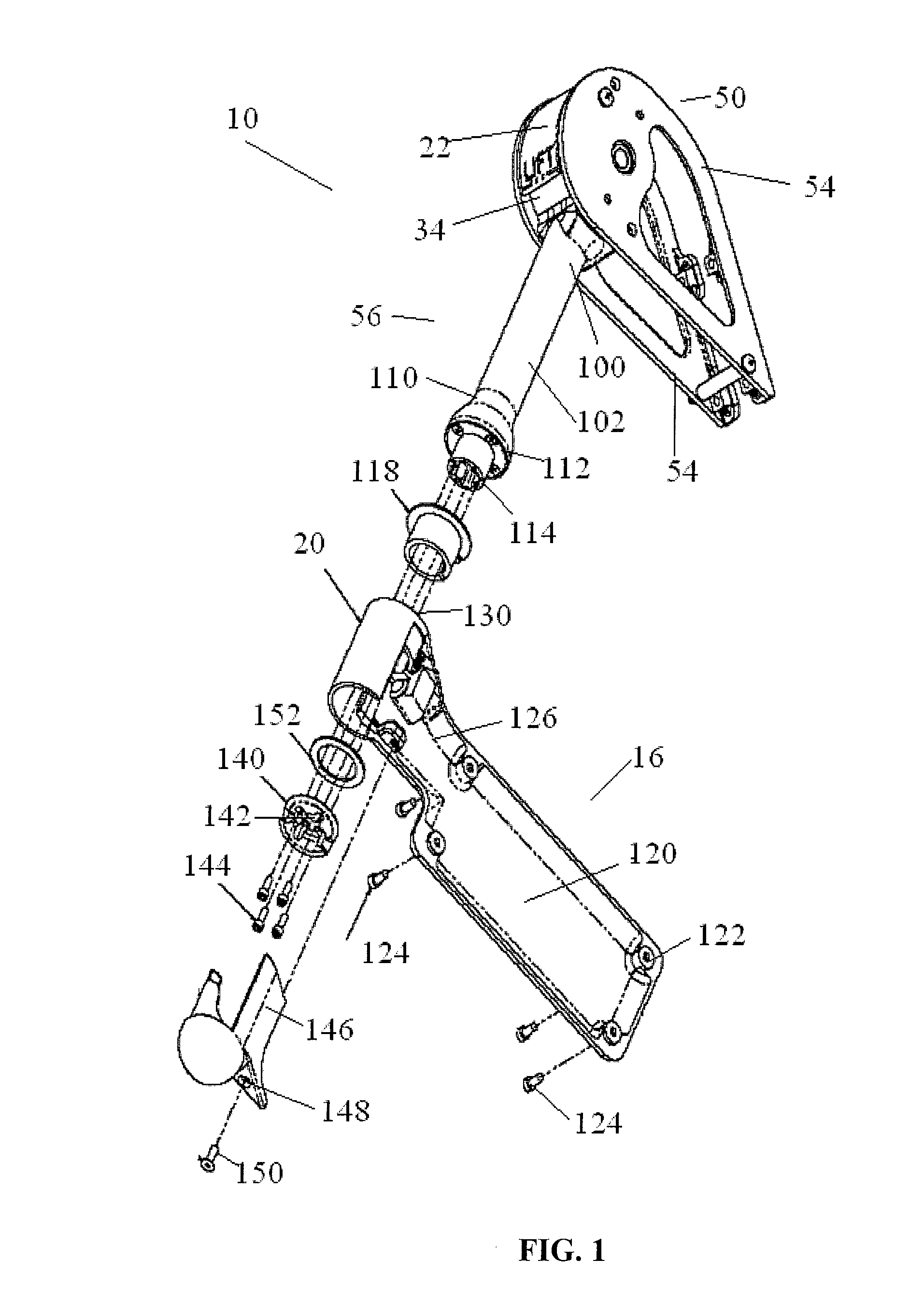 In-arm monitor seat