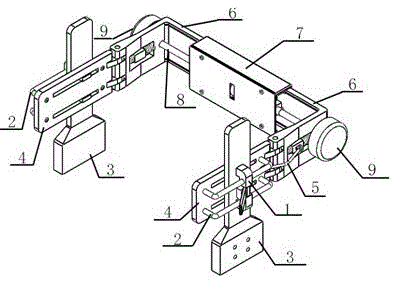 Adjusting device used for fixing wearable lower-limb exoskeleton robot and human body waist