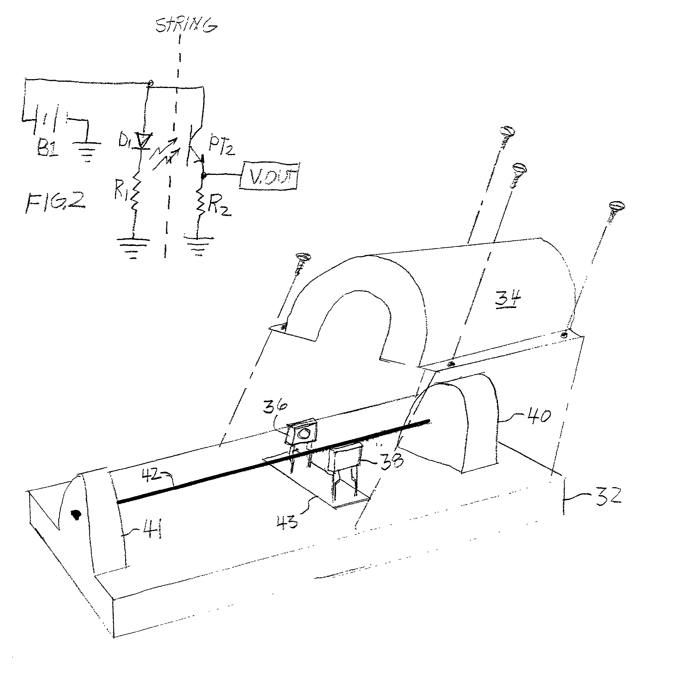 Opto-electric pick-up for string instruments