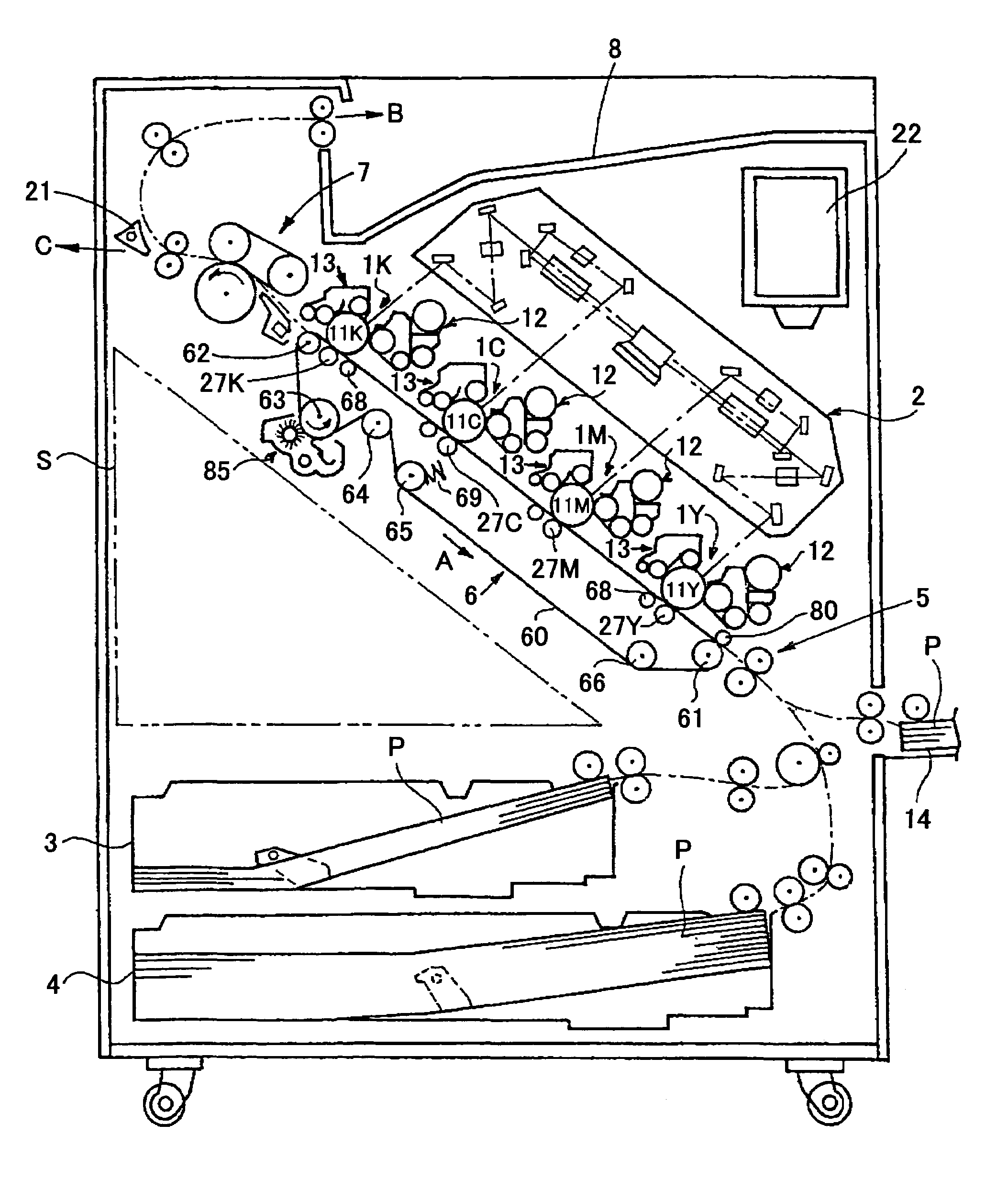 Belt driving control apparatus and image forming apparatus which uses a moving average process and a revolution average process