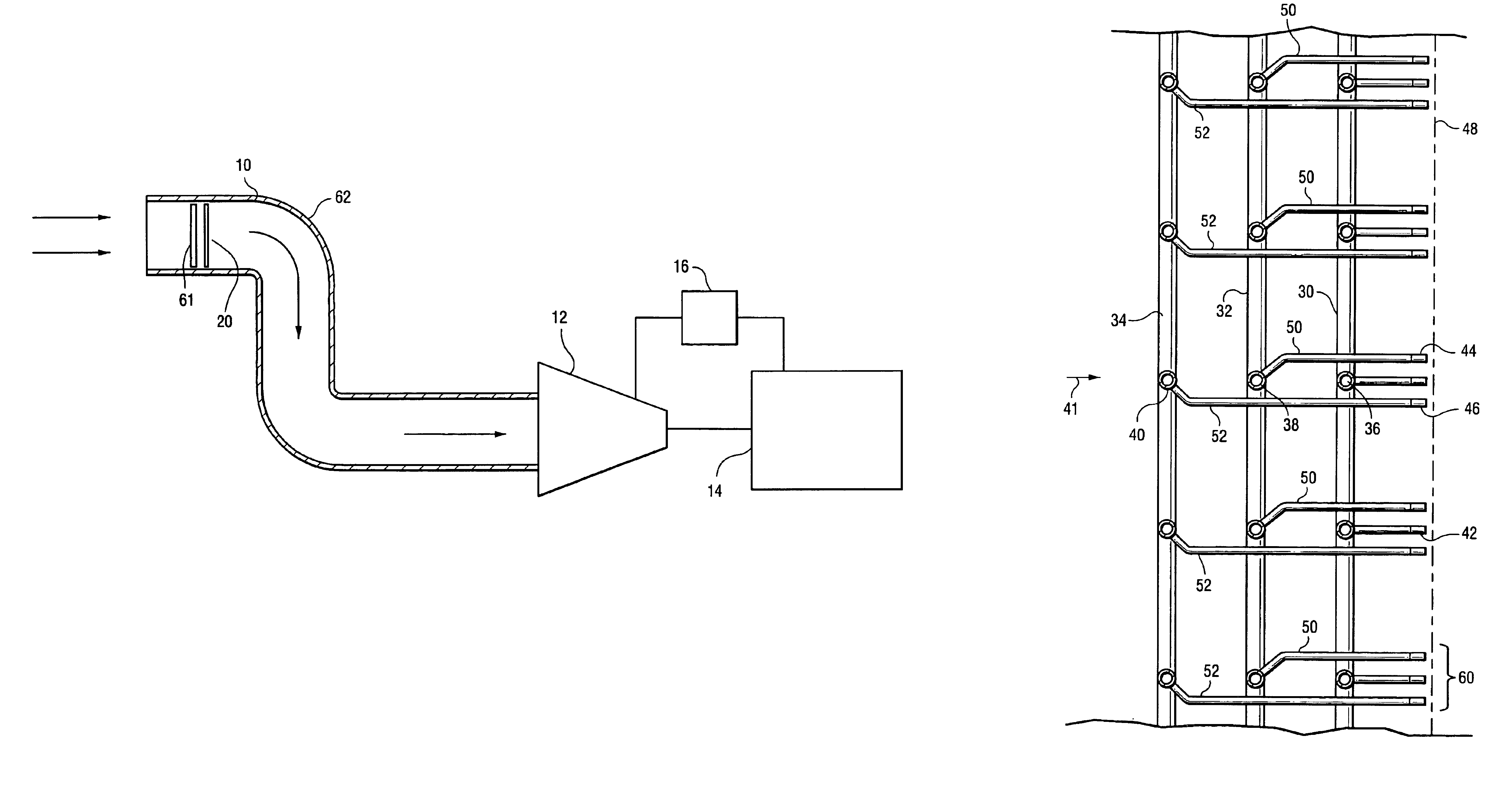 Spray nozzle grid configuration for gas turbine inlet misting system