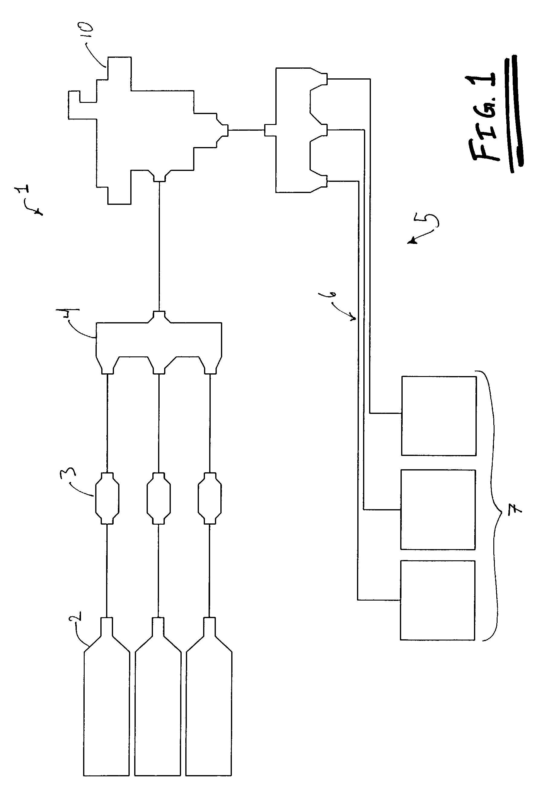 Oxygen supply system having a central flow control unit