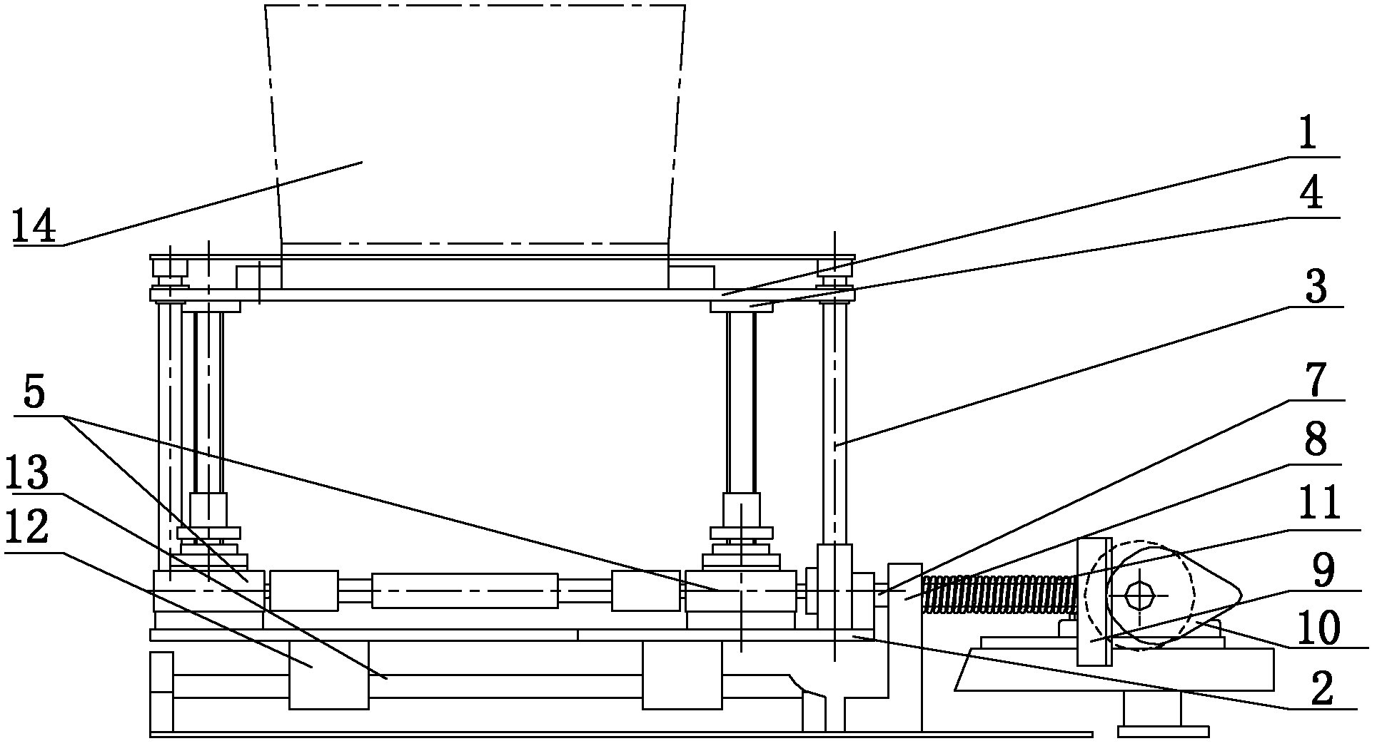 Cam type ring bobbin collecting device