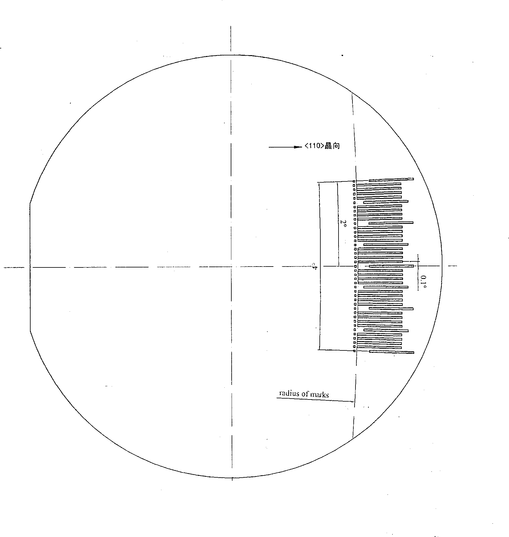 Monocrystalline silicon wafer crystal orientation calibrating method