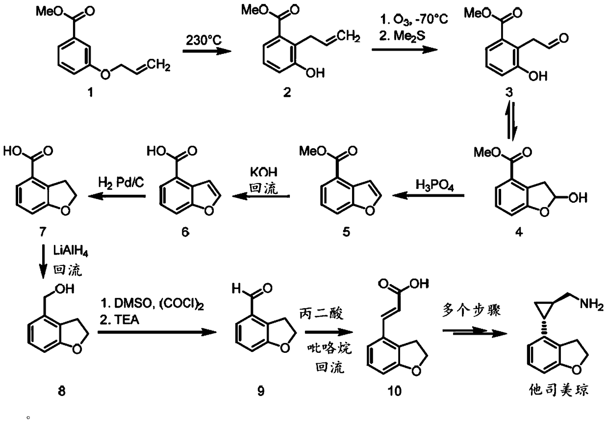 Method for synthesizing 2,3-dihydro-1-benzofuran-4-carbaldehyde