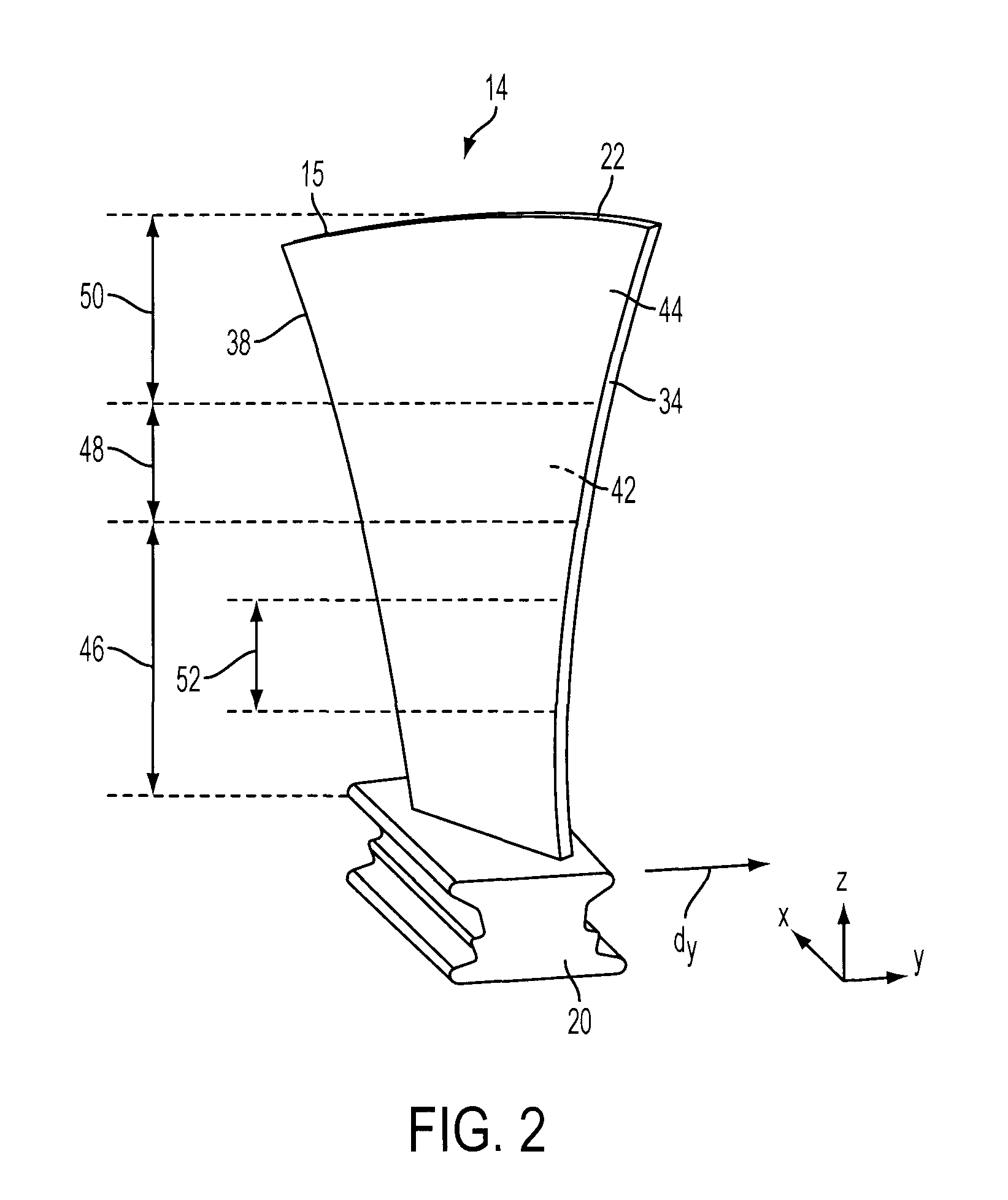 Compressor blade having a ratio of leading edge sweep to leading edge dihedral in a range of 1:1 to 3:1 along the radially outer portion