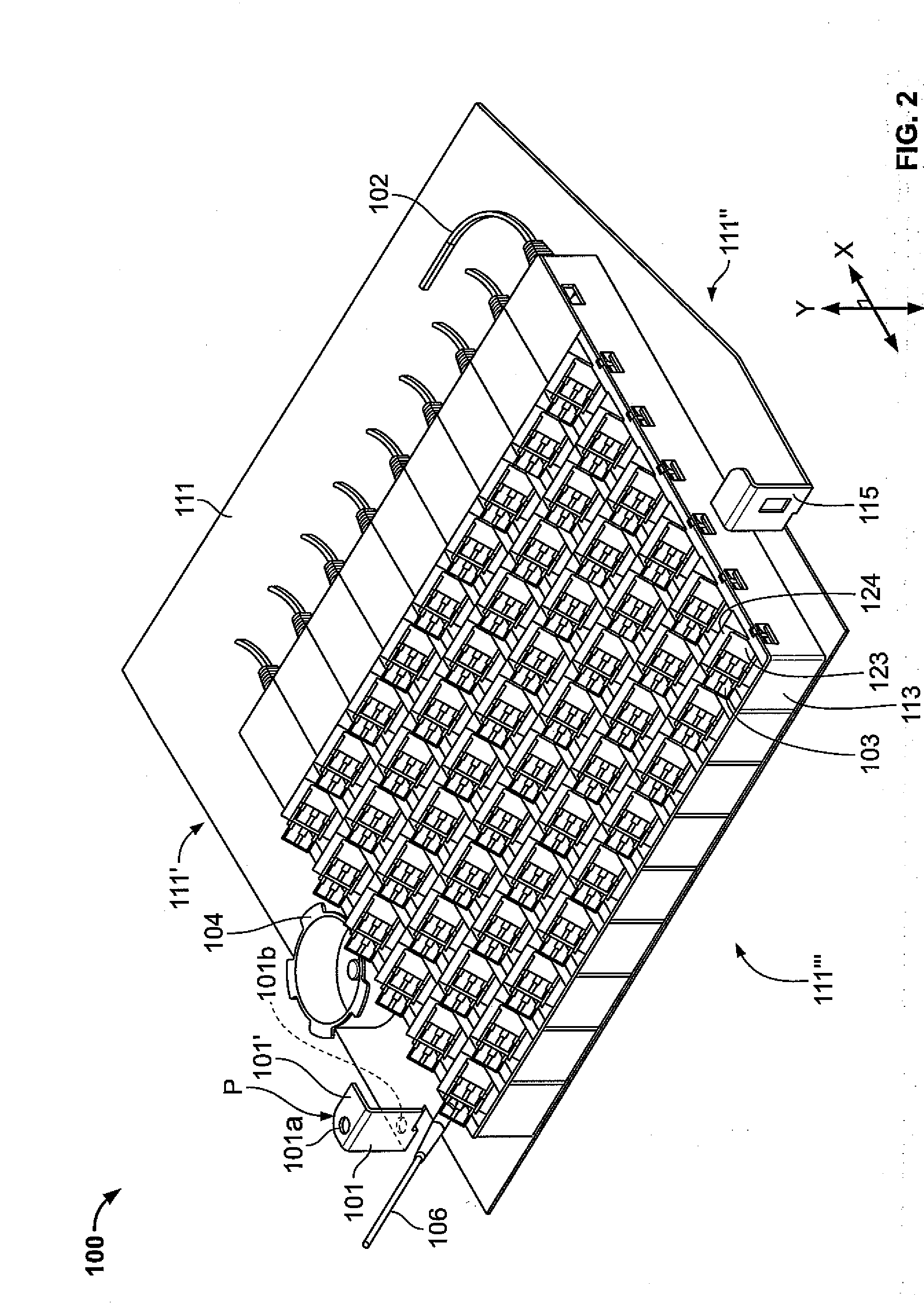 Horizontal fiber optic patching assembly