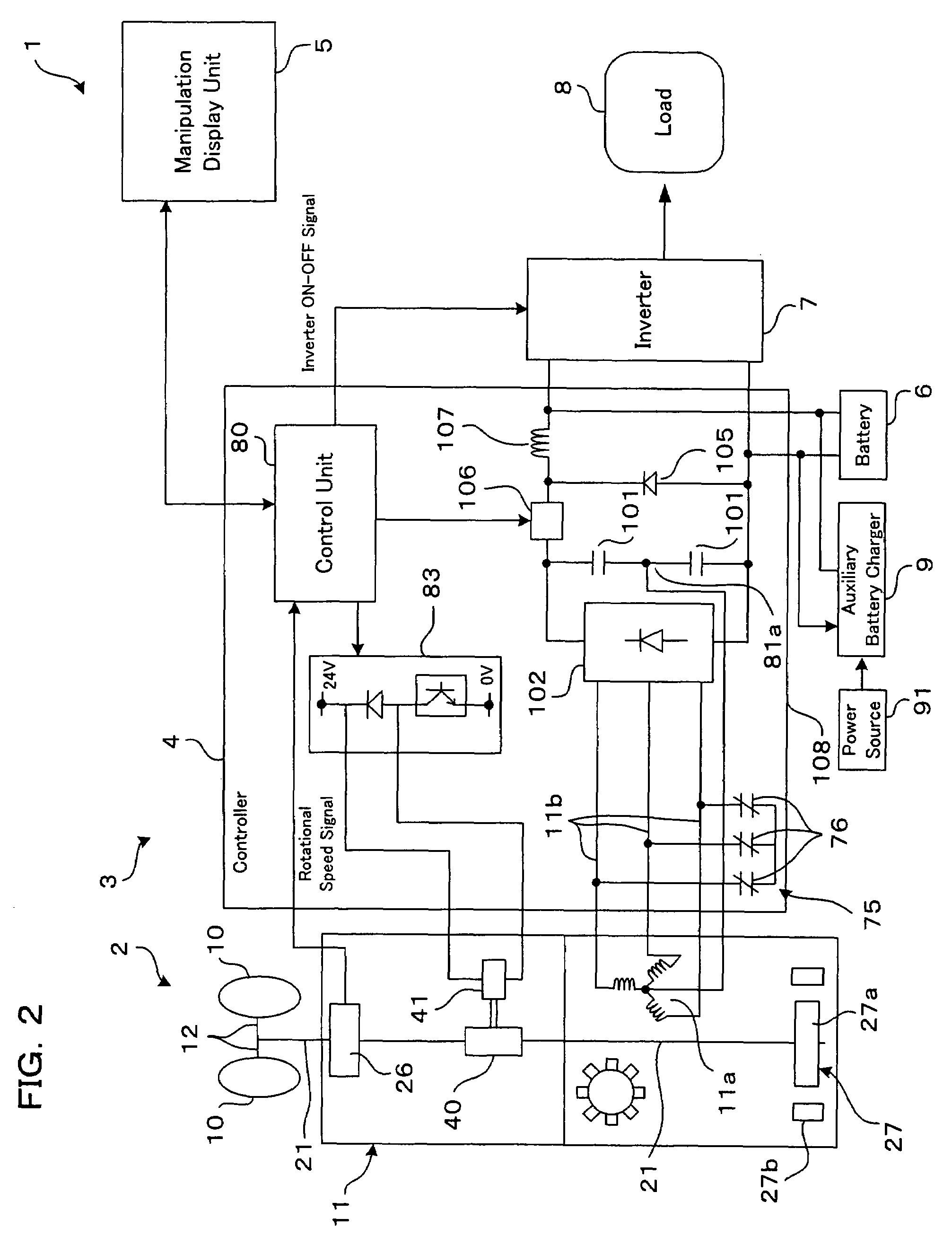 Generator and power supply for use therein