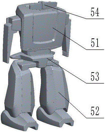 Human-shaped three-screen disordered free folding walking device