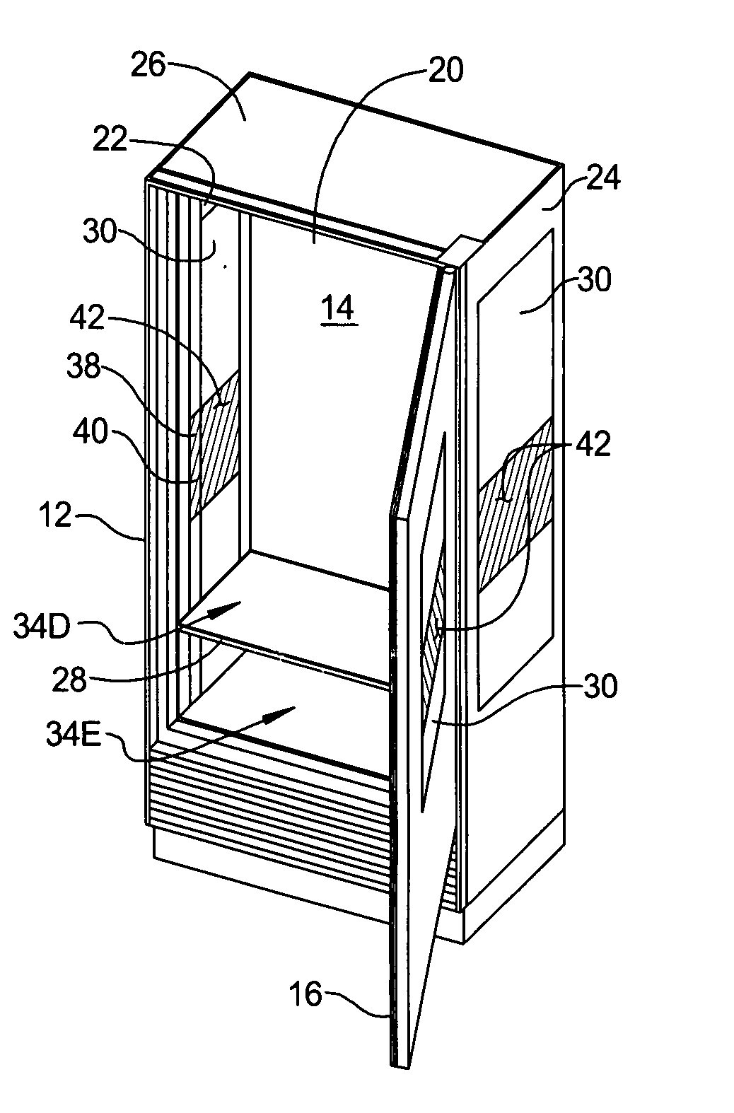 Refrigerated display merchandiser with light filter