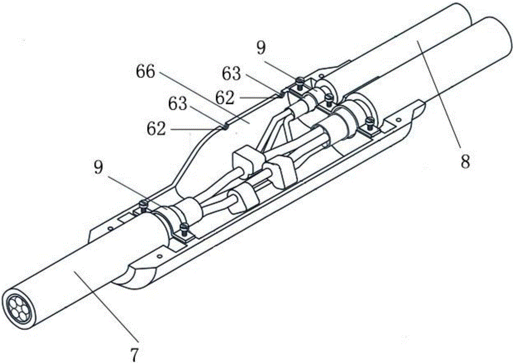 Flexible mineral insulated pre-branch fireproof cable