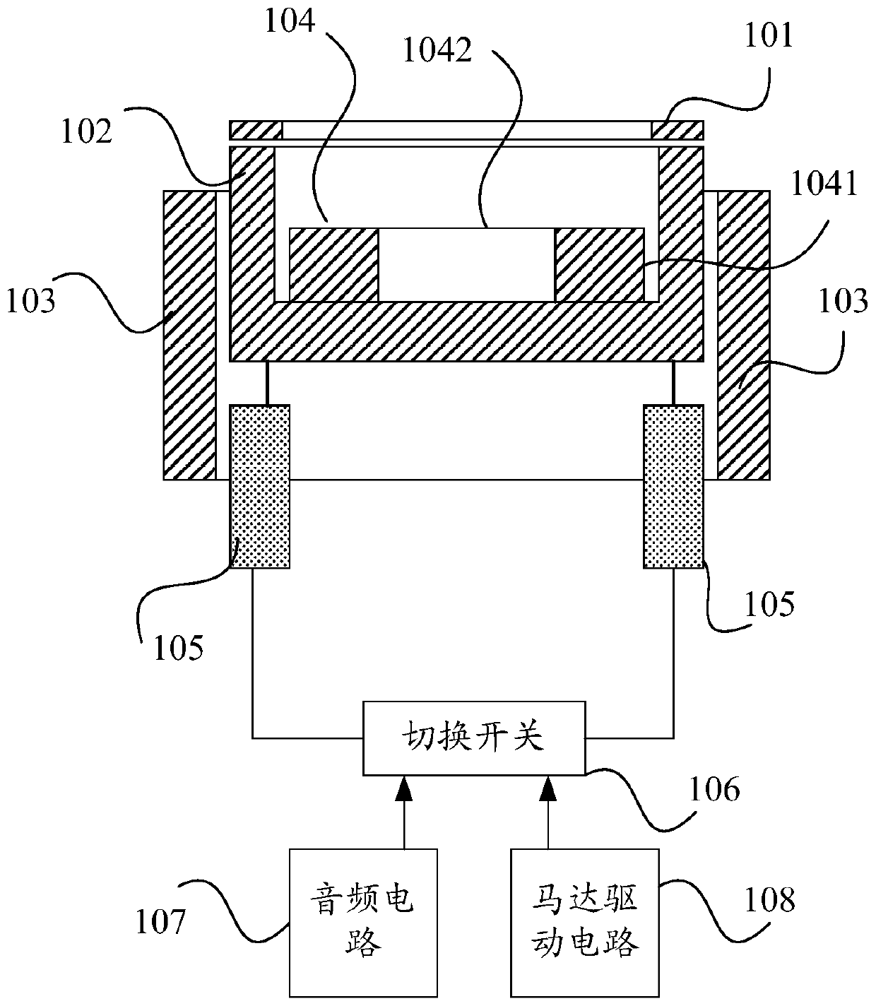 Combination device of earpiece and camera and mobile terminal