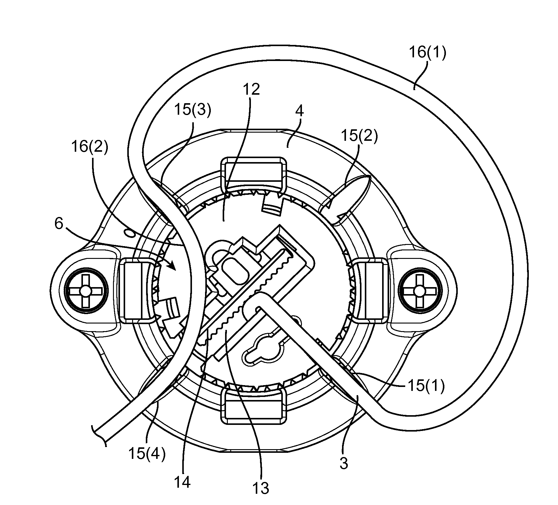 Strain relieved lead routing in burr hole plug for deep brain stimulation