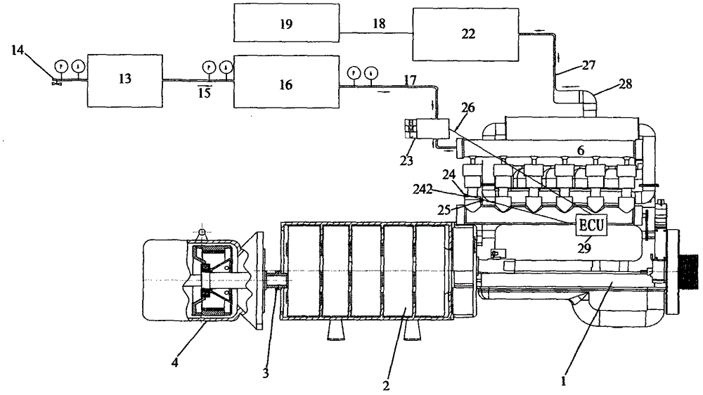 Compressed air engine assembly with tail gas recovery loop