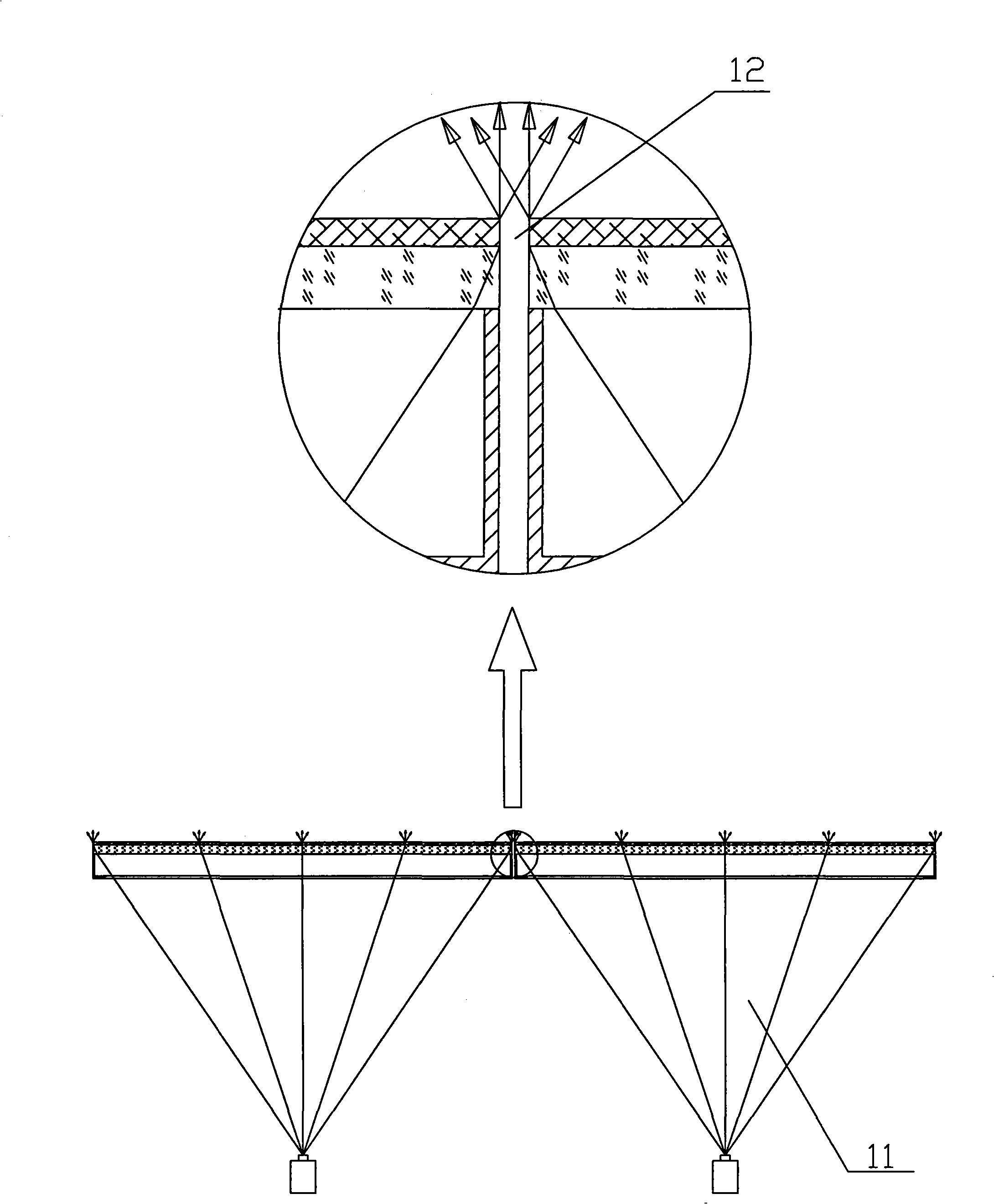 Seamless splicing method of back projection unit and special optical structure