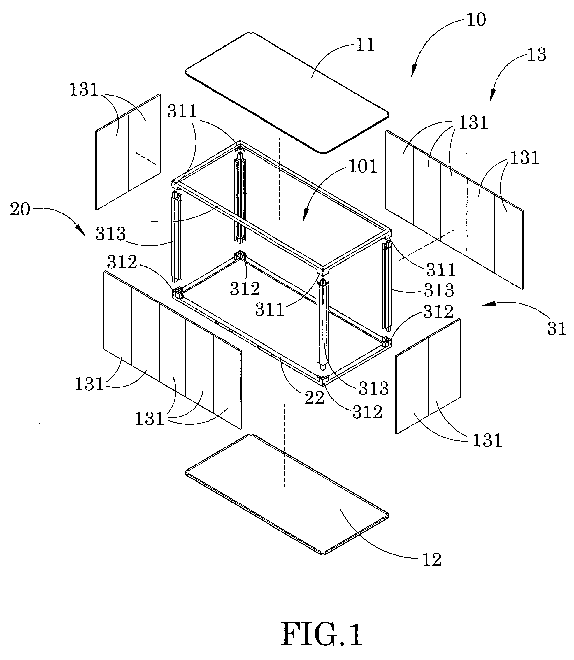 Joint structure for portable work and storage container