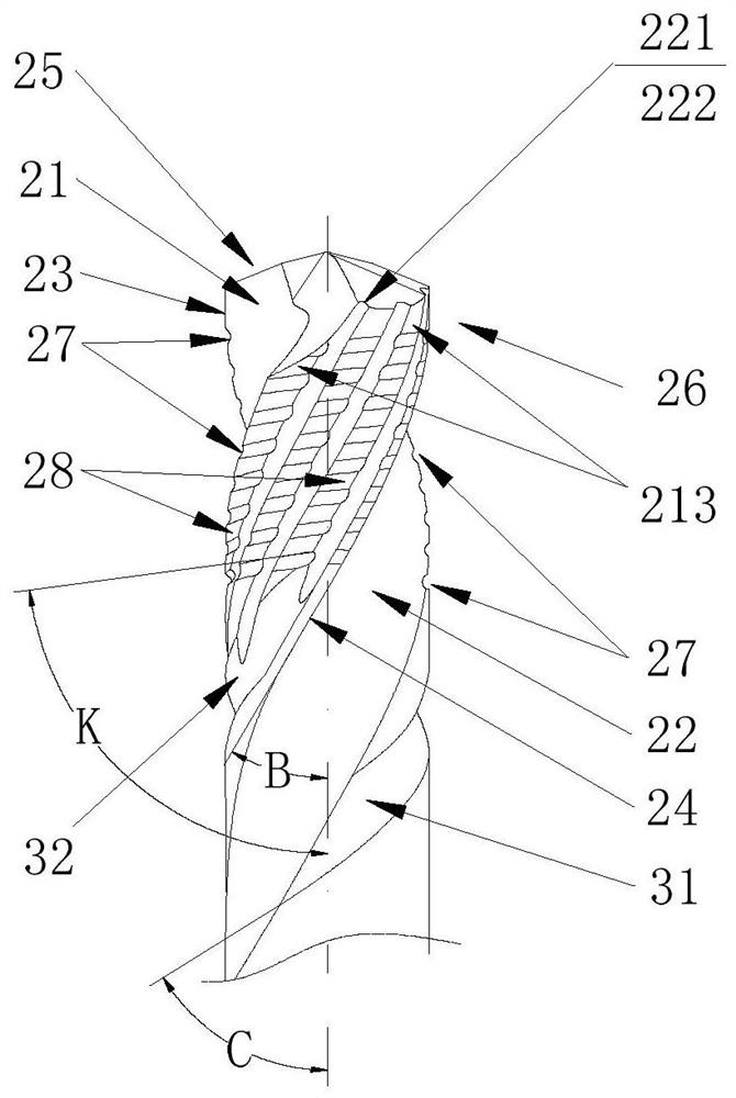 Vibration suppression and friction reduction type deep hole drill bit