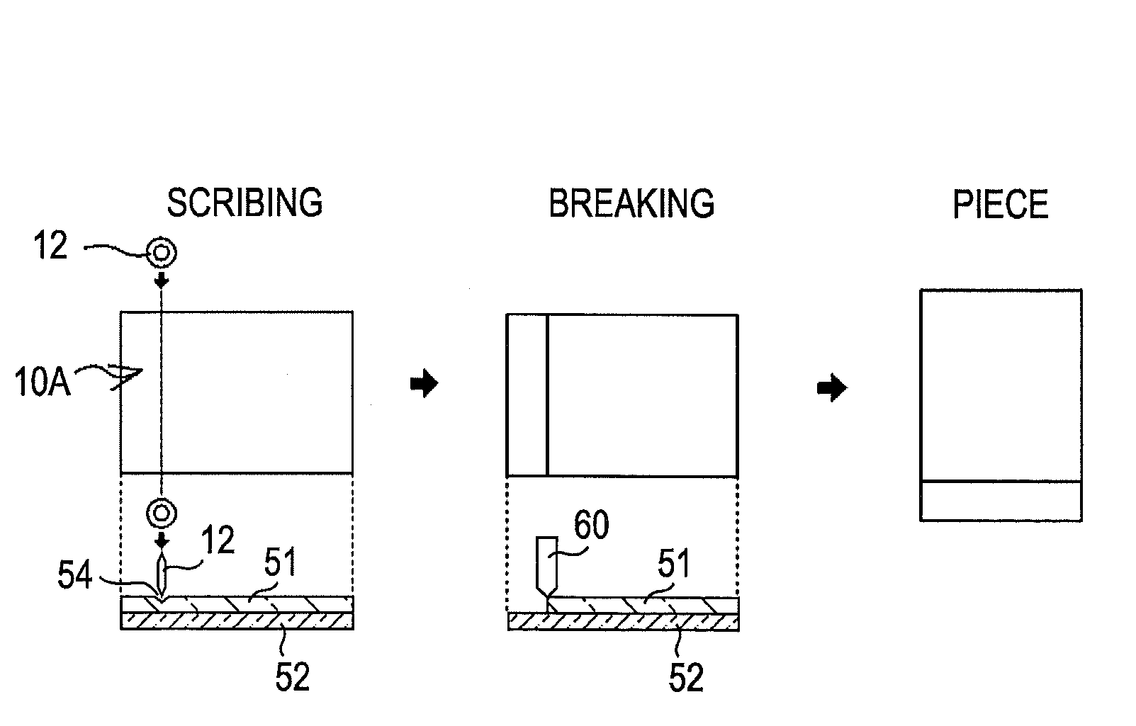 Display device having pair of glass substrates and method for cutting it