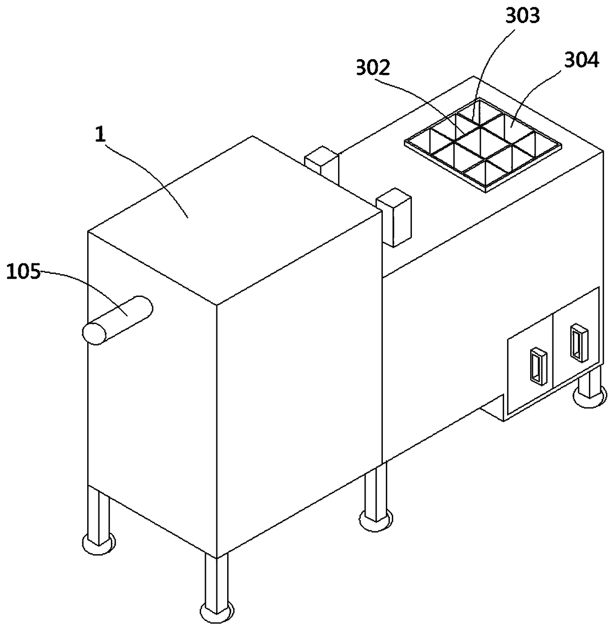 Medical equipment cleaning device with storage function