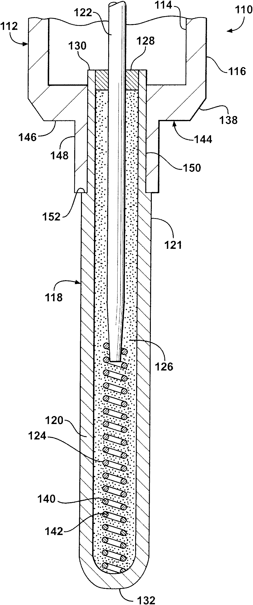 Glow plug with metallic heater probe