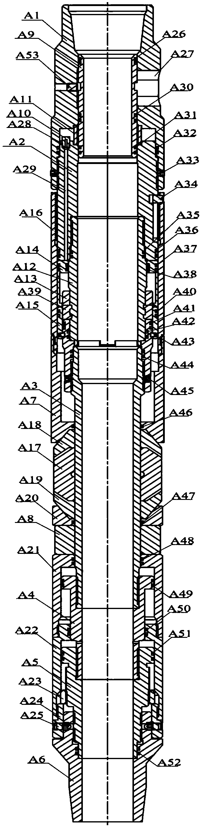 Chemical unpacking compression packer partial pressure string and oil well fracturing method