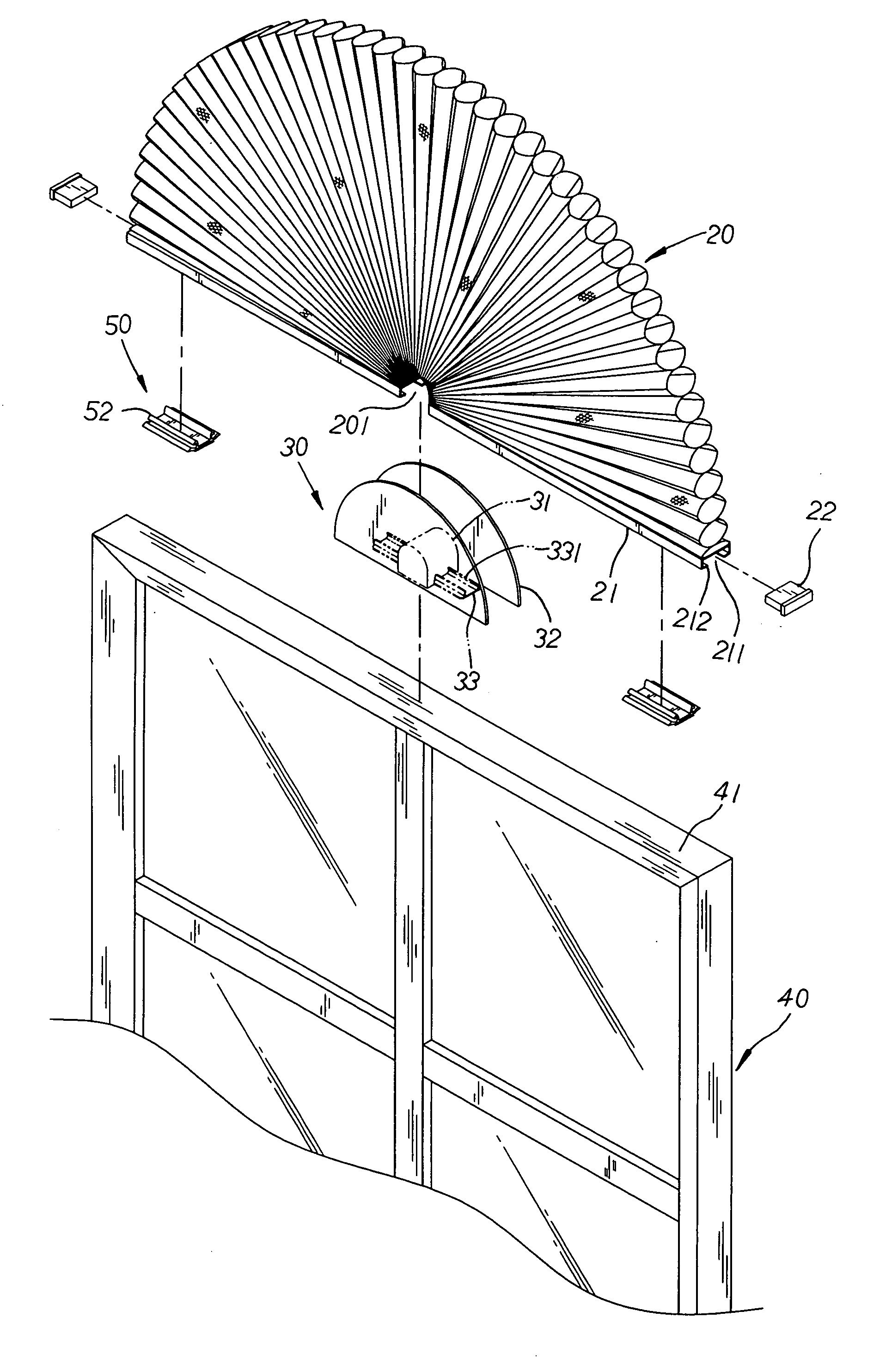 Collapsible door and window decorative article structure